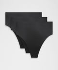 Wundermost Ultra-Soft Nulu High-Waist Thong Underwear3 Pack
