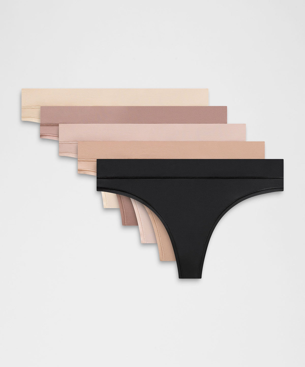 UnderEase Mid-Rise Thong Underwear5 Pack