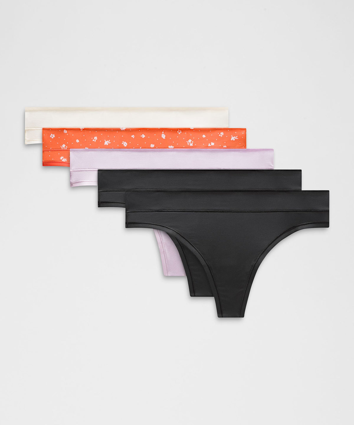 UnderEase Mid-Rise Thong Underwear5 Pack
