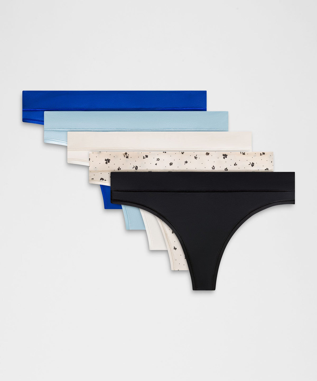 UnderEase Mid-Rise Thong Underwear5 Pack
