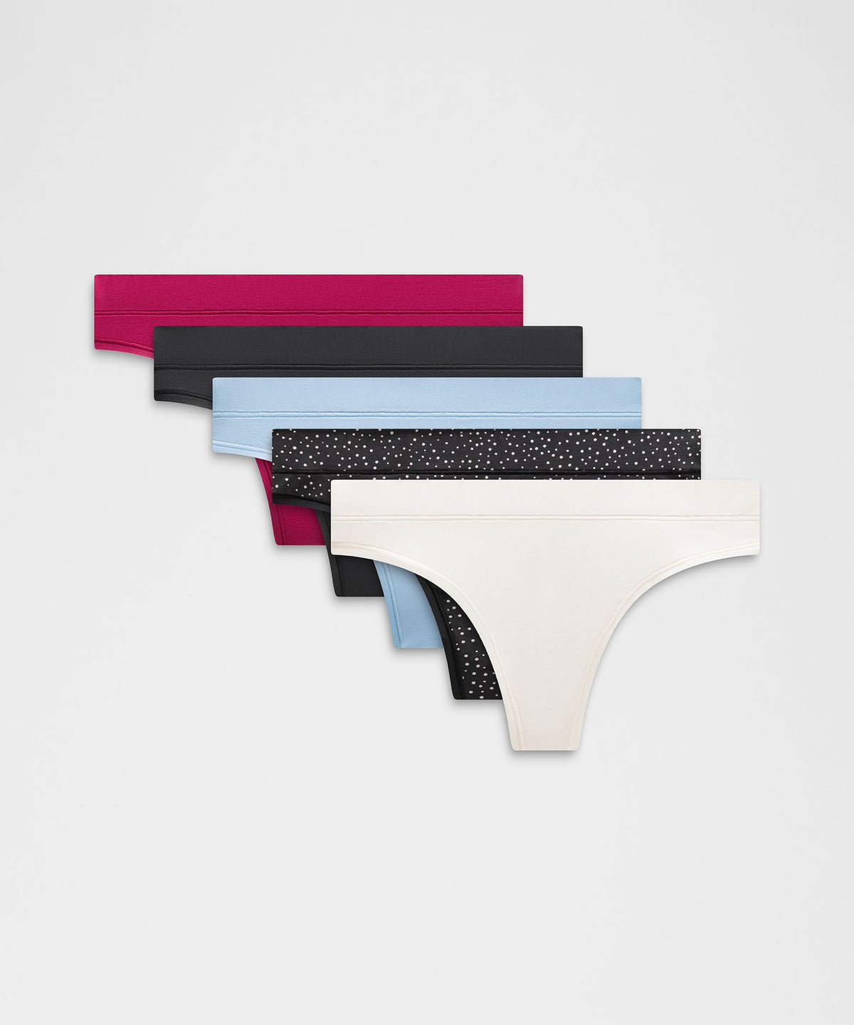 UnderEase Mid-Rise Thong Underwear5 Pack